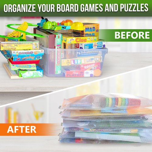 10 Pack Large Mesh Zipper Pouch B4 (12x15in) Mesh Bags With Zipper for Organizing Board Game Puzzle School Teacher Classroom Organization Zip Storage Bags Plastic Zippered Pouches Zippered Pouches