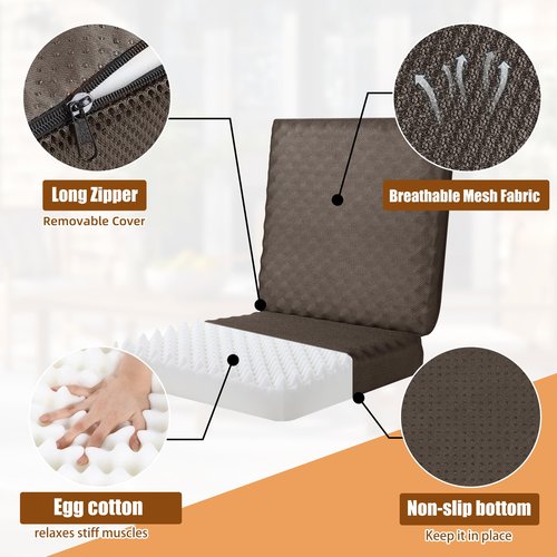 BALAPET Recliner Cushions for Long Sitting,Egg Crate Foam Recliner Cushion for Elderly Reduces Muscle Fatigue and Provides Air Flow,Extra Large Non-Slip Seat Cushion with Back Support(20×20×4in)