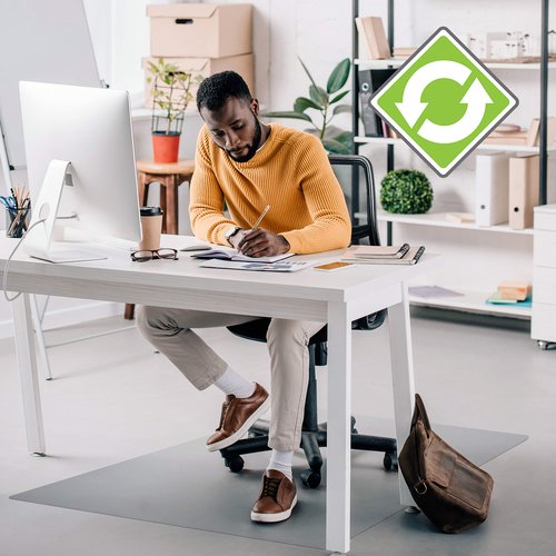 Floortex Cleartex Enhanced Polymer Rectangular Chair Mat for Hard Floors - 30" x 48"
