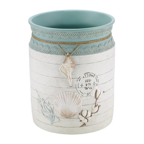 Avanti Linens - Wastebasket, Decorative Trash Can for Home or Office, Farmhouse Chic Home Decor (Farmhouse Shell Collection)