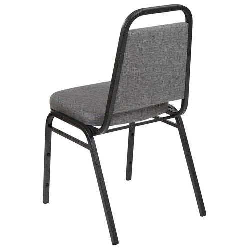 BizChair HERCULES Series Trapezoidal Back Stacking Banquet Chair with 2.5" Thick Seat in Gray Fabric - Silver Vein Frame