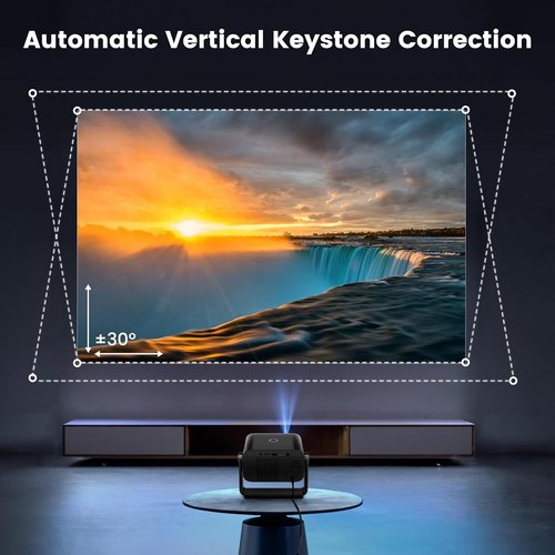 PUTRIMS S28 Mini Projector - 1080P 4K Portable Projector with WiFi, Bluetooth & Adjustable Stand