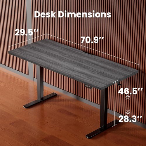ErGear Electric Standing Desk - Height Adjustable 71 x 30 Inches | Memory Sit-Stand Home Office Desk in Grey
