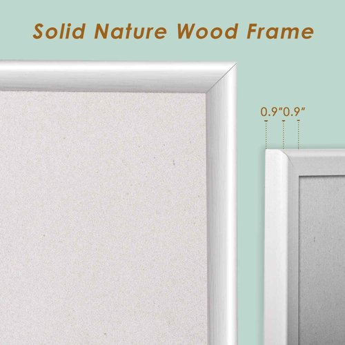 INNOVART Cork Bulletin Board with Push Pins, White Wood Frame, Notice Board for Home, Office, School