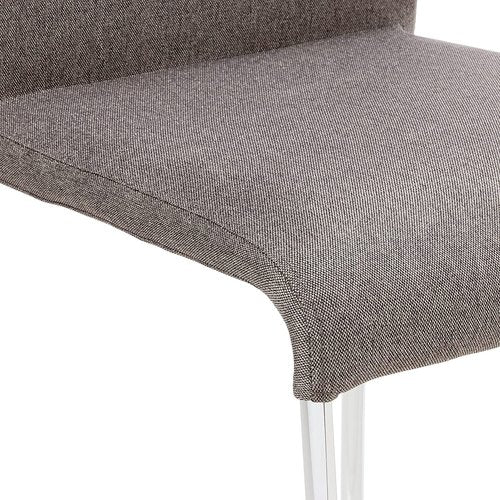 OSP Home Furnishings Conway Upholstered Stacking Chair with Chrome Legs, 2-pack, Smoke
