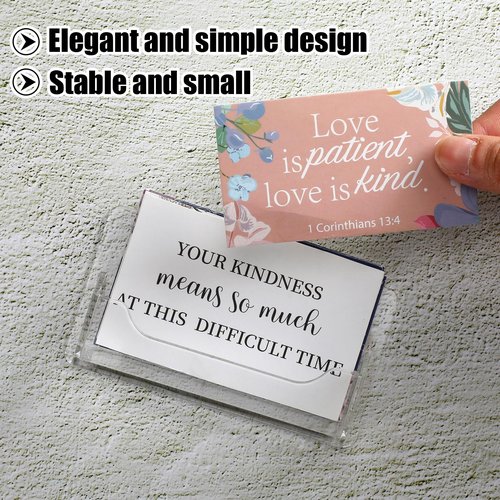 Wesiti 12 Pcs Wall Mount Business Card Holder Clear Acrylic Desk Business Card Holder Display Plastic Stand Door Desktop Organizer for Office Home, Wall Mount or Place on Table