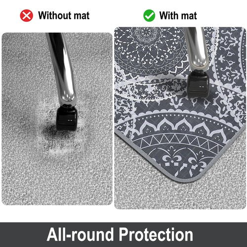 AiBOB Chair Mat for Carpeted Floors, Premium Quality Hard Material, Office Floor Mats for Computer Desk on Carpet, Easy Gride for Chairs, 36x48 Grey