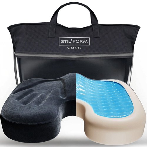 Stilform Ergonomic Seat Cushion Orthopedic Gel Memory Foam Cushion, Office Chair Cushion, Computer Chair Cushion, Oeko-TEX 100 Certified for Comfort and Posture