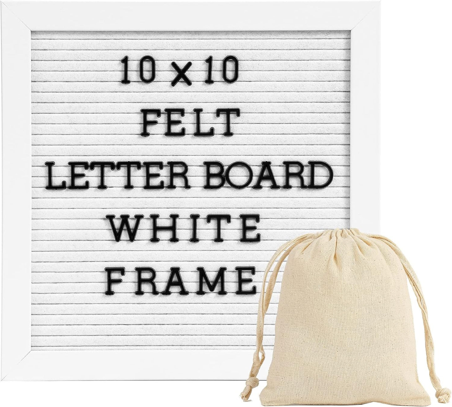 Skiennix Letter Board Sign - 10x10 White Frame Felt Board for Baby Announcements with Typewriter Letters & Stand