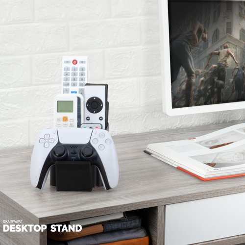 BRAINWAVZ Game Controller, Remote Control Holder & Pen Organizer, Ideal for Side Tables & Desktops (For 3 to 5 Remotes, 1 Game Controller, Pens & Stationery)