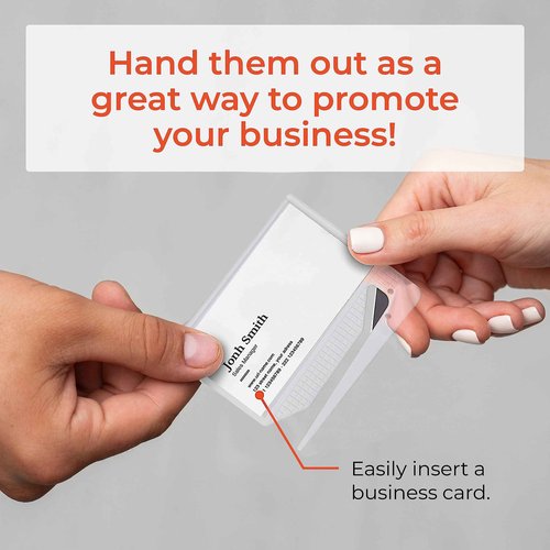 Uncommon Desks Business Card Letter Openers - (100 Pack) (Clear) Professional Letter Openers with Business Card Insert, Perfect Promotional Item for Business