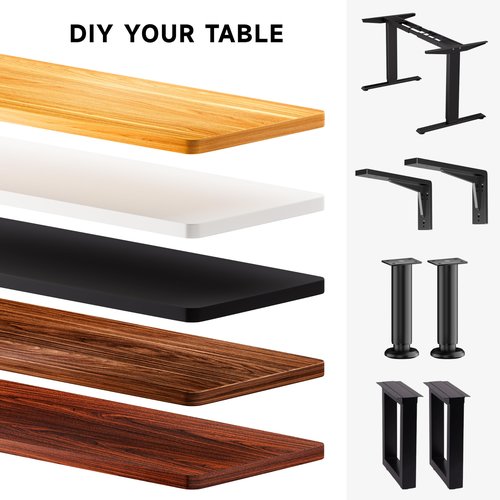 BIZUM Whole-Piece Particle Board Table Top Wood Countertop for Standing Desk DIY, 48x24x1 Inch White Desk Top