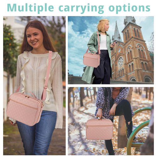 Bunnychill 2 Compartment Bible Cover for Women,Large Bible Case with Handles Shoulder Strap,Carrying Bible Bag Scripture Case Church Bag Bible Protective with Pocket
