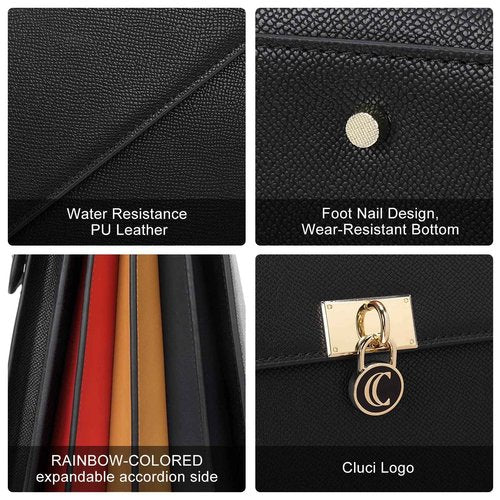 CLUCI Briefcase for Women Vegan Leather 15.6 Inch Laptop Bag Large Pocket Business Ladies Shoulder Bag