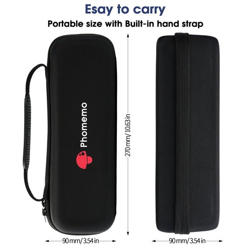Phomemo Carrying Case, Compatible with TATTMUSE A285M/M832/M834/M835/M832D Portable Printers - Wireless Mobile Travel Storage for Printer, Paper & USB Cable - Box Only