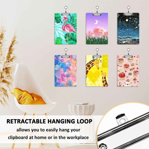 6 Pack Sublimation Clipboard Blanks, 12.4" x 8.8" MDF Clipboard Standard A4 Letter Size with Low Profile Clip Sublimation Office Supplies Clipboard for DIY and Custom Design Work (Double-sided design）