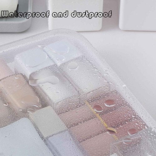 RAMFIYN 3 pack 12" Clear Zipper Pouches Portable Hard Shell Ccosmetic Case Plastic Storage Bag for Organizing