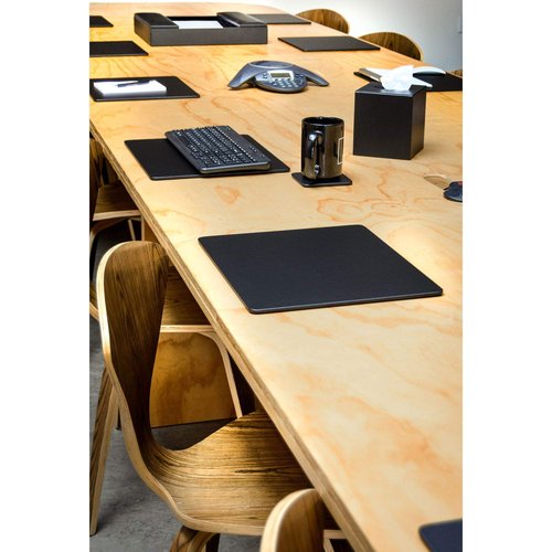 Dacasso Leather Desk Pad Without Side Rails - Luxury Leather Desk Blotter for Writing - Executive Desk Surface Protector - (Black, 14” x 11.5”), (P1036)