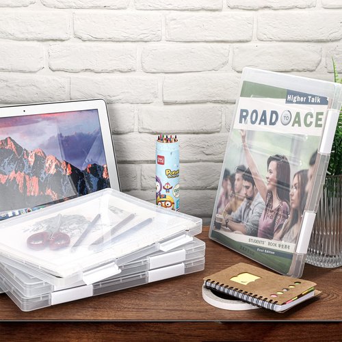 4 Pcs Magazine Protectors for Collectors A4 File Paper Storage Box Magazine Covers Plastic Protector Clear Portable Project Case Holder Folder Document Organizer for Office Supplies, 12. 1 x 9. 1 Inch