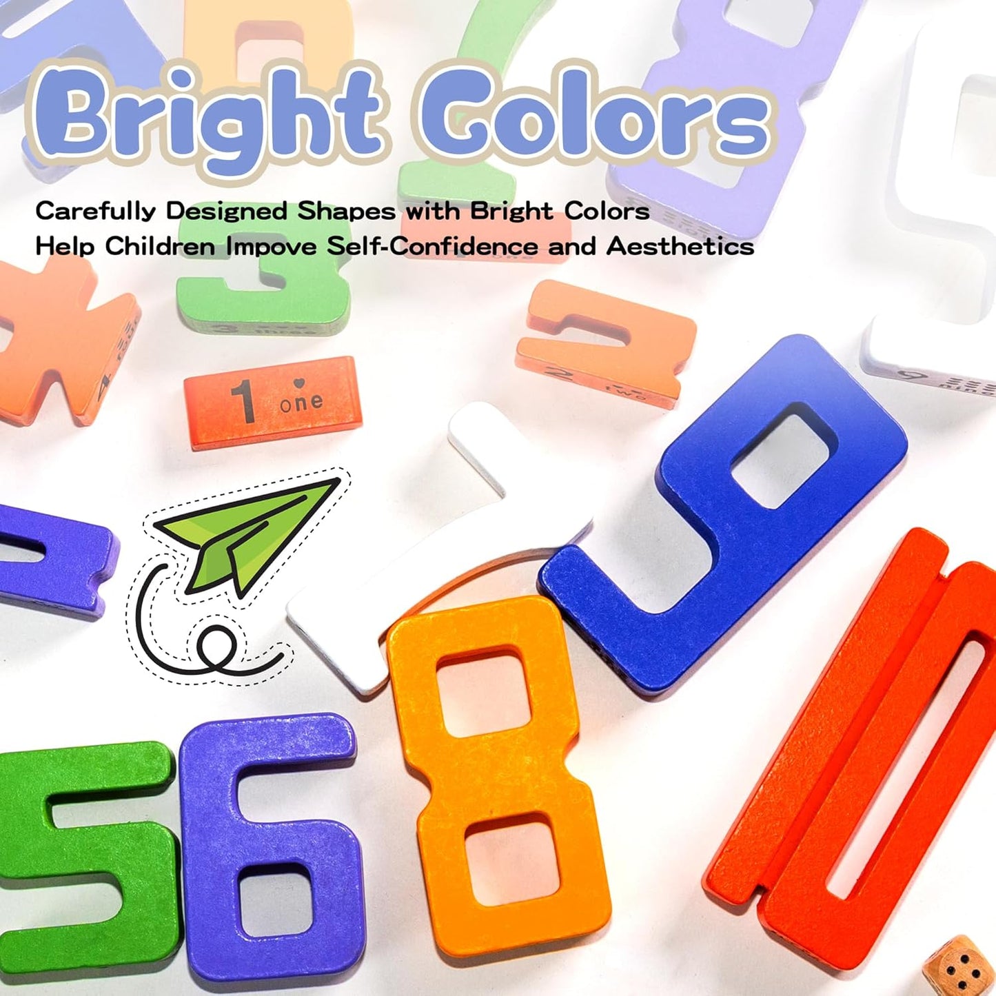 Skiennix Wooden Number Building Blocks - 30 Pcs Educational Toy for Kids 3+ | Learning Math & Balance