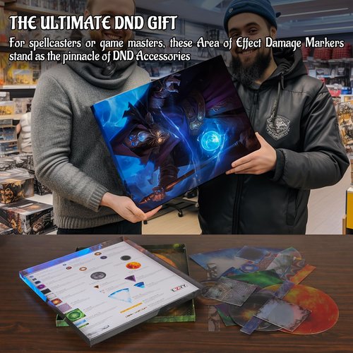 CZYY DND Area of Effect Spell Templates - Set of 28 Markers for AOE Spells Erasable PVC Spell Effects Templates with Reference Perfect Tools, Accessories & Gift for Dungeons and Dragons