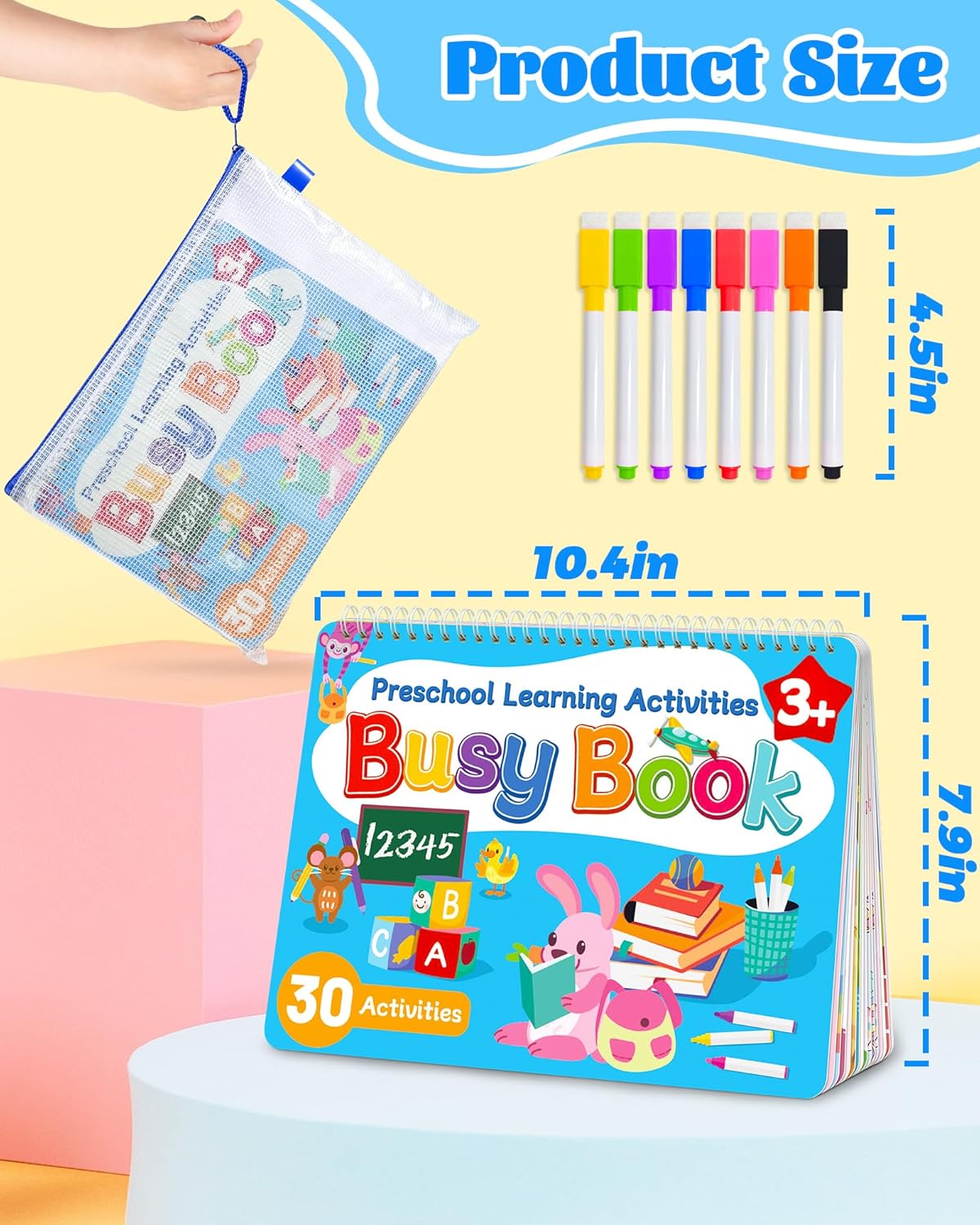 Walenced Busy Book for Toddlers | Montessori Learning Activities & Coloring Fun for Ages 3-5