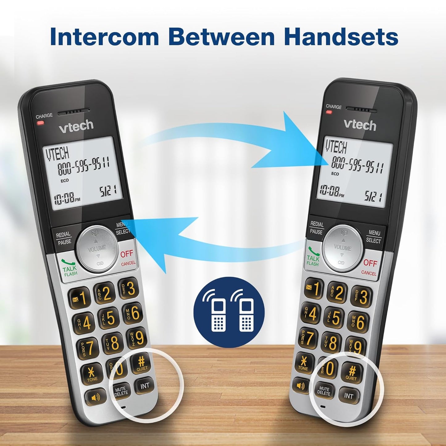 VTech Cordless Phone - 2-Handset System with Large Display & Big Buttons | DECT 6.0, Caller ID, Full Duplex Speakerphone