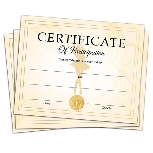 Dance Participation Certificate, 25 Pcs Dance Award Certificates, Ballet Team Competition Awards Gifts for Students, School Graduation Gifts Decorations Supplies -A17