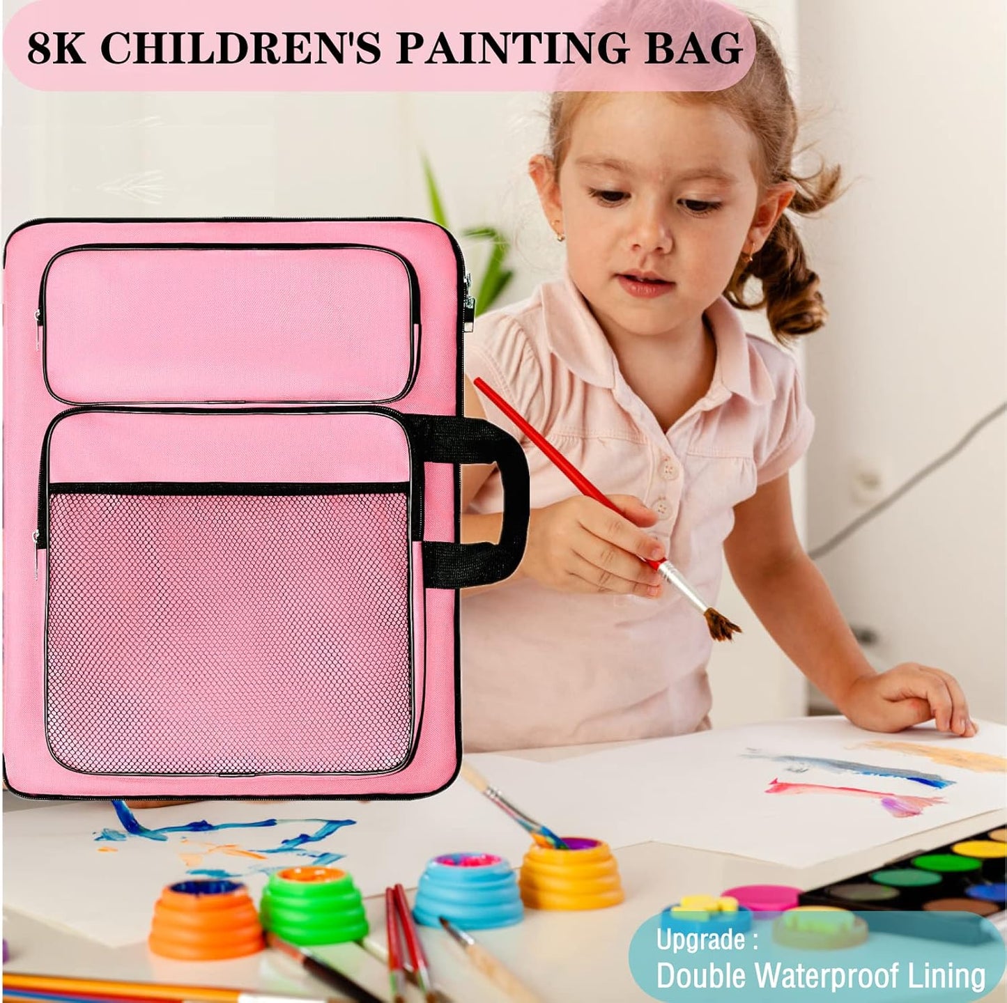 TreochtFUN Art Portfolio - Kids Drawing Supply Bag | 15"x18" Storage Case for Artwork & Sketchbooks