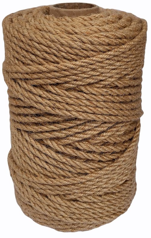 ILIKEEC 5mm Jute Twine, 328 Feet Braided Jute Rope, Heavy Duty and Thick Twine Rope for DIY Artwork, Bundling, Home Decor, Gardening Applications