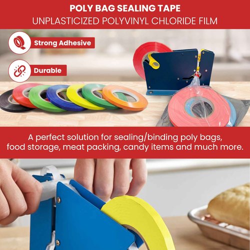 GGR Supplies T.R.U. UPVC-24BS Red Poly Bag Sealing Tape: 3/8 in. x 180 yds. (Pack of 10)
