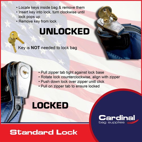 Cardinal bag supplies Locking Bank Bag Canvas Keyed Security, Money Bag, 9 x 12 inches (Navy Blue)