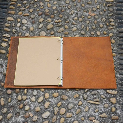 Leather Binder Handmade by JJNUSA, 3 Ring Binder, 1" Round Rings, Organizer Planner for A4 8.5" x 11" Notepad Notebook Documents