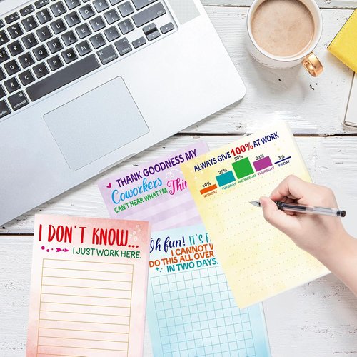 Fancy Land Notepads - Funny Memo Pads with Sayings | Christmas Gag Gifts for Office | 6 Pack
