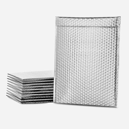 HOLPACK 100pcs Thermal Insulated Bubble Mailers 8x11 in Self sealing thermal insulated envelopes made of reflective metallized bubble for cold shipping. Lightweight. Keep cool shield - MADE IN USA
