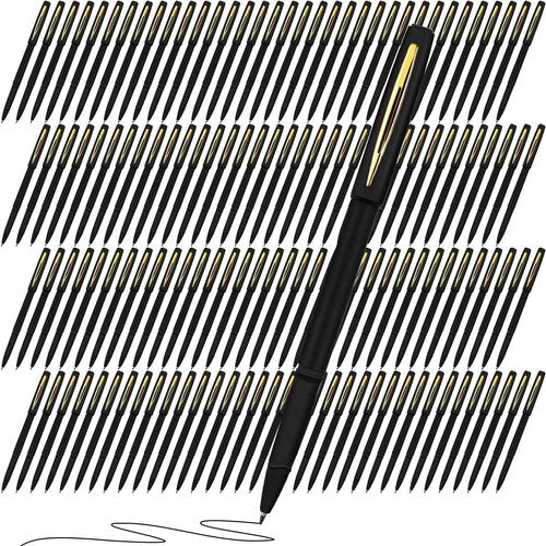 Outus 150 Pcs Black Gel Ink Pens Rollerball Pens Bulk 0.5mm Black Pen Bulk Ultra Fine Point Roller Ball Pens Gel Pens for Office, School, Writing, Taking Notes, Sketching