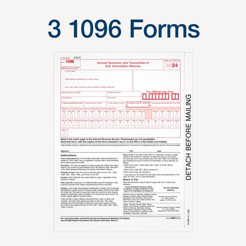 Adams 2024 1099 NEC Kit for 12 Recipients, 4 Part Laser 1099 Forms, 3 1096 Forms, Self Seal Envelopes & Access to Adams Tax Forms Helper (1009316)