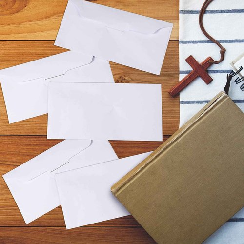 1000 Pcs Blank Church Offering Envelopes White Tithe Donation 6.3 x 3.1 Inch Cash Tithe Envelopes for Church Wedding Check Cash Holder Gifts