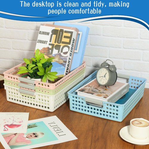 4 Piece Storage Basket Classroom Organization Storage Paper Tray Holds 4A Paper Trays for Classroom Home Handicrafts Storage Library Drawers Office Arts Crafts Supplies