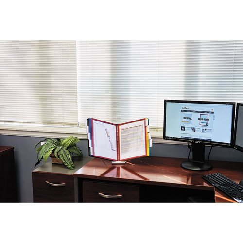 Durable 561200 InstaView Expandable Desktop Reference System with Assorted Borders, 10 Panels