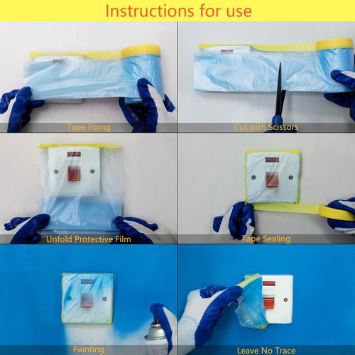 MyLifeUNIT Masking Paper, 8 Pack Masking Film with Tape for Automotive Painting Covering