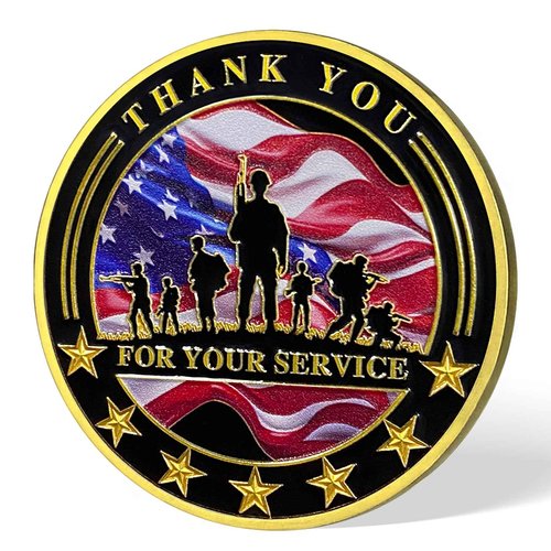 AtSKnSK 50 PCS Military Challenge Coin Thank You for Your Service (50)