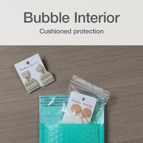 Quality Park Bubble Mailers - Self-Seal Teal Padded Shipping Envelopes, 4 x 8 Inches, 50 Count