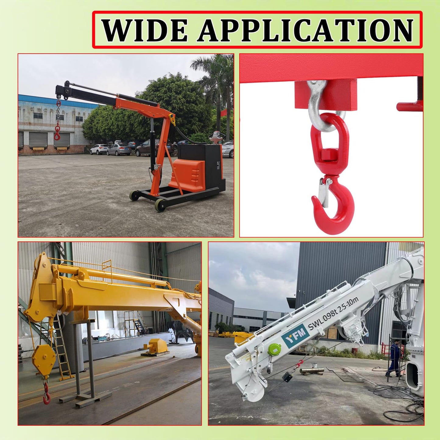 5 Ton Swivel Lifting Hook, Heavy Duty Crane Swivel Hook with Safety Latch, 11000 lbs Rotating Hoist Hooks Swivel Eye Sling Hook, Universal G80 Swivel Chain Hooks for Lifting Chains