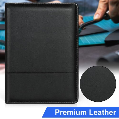 Konper Classic Padfolio/Junior Portfolio Folder Case, Business A5 Binder Organizer Notepad for Men Women, 5 x 8 Writing Pad Included,Black.