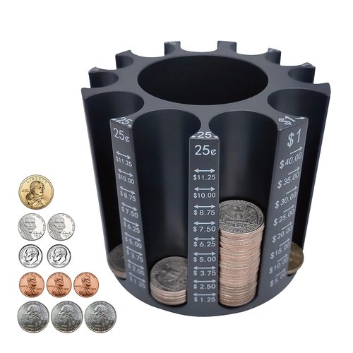 Byteen8 Coin Counter Change Sorter｜Pen & Pencil Holder as Desk Organizer｜Piggy Bank for Adults & Kids｜Coin Bank & Wrappers store 500pcs｜Creative Gifts for Kids & Family｜Easy to use