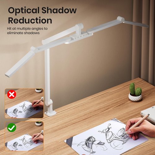 Ultra Bright Architect Desk Lamp with Clamp,Transformable LED Desk Lamp for Home Office,Tall Overhead Led Desk Light[41" Long Dimmable Light Bar],Auto Dimmable Desktop Table Lamp for Drawing Artist