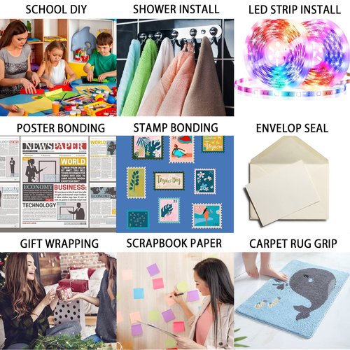 300LSE Double Side Tape Heavy Duty 36ft, Clear Mounting Tape Removable for Scrapbook,Transparent Sticky Tape Picture Hanging Strips, Adhesive Tape for LED Poster Art Craft