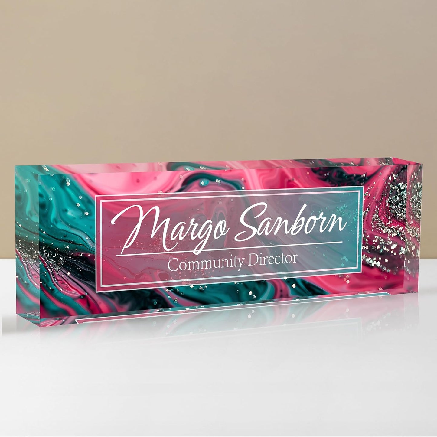 Skiennix Personalized Name Plate - Custom Acrylic Desk Accessory | Ideal Office Gift for Coworkers & Teachers