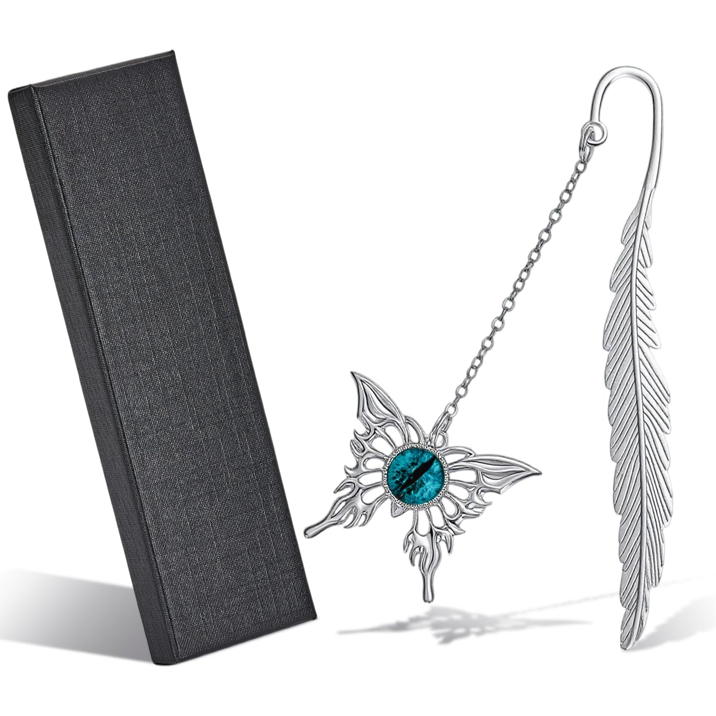 Butterfly Feather Pretty Personalized Cool Unique Metal Bookmark Book Marks for Reading Teacher Men Women Book Lovers Appreciation Graduation Birthday Retirement Friend Gifts (Blue)